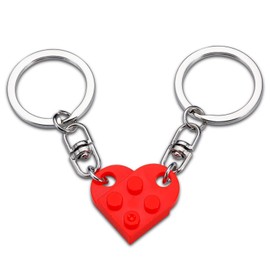 Matching Brick Keychain for Couples,Cute Couples Red Heart Keychains Gifts,for Boyfriend Girlfriend Valentine's Day Gifts Anniversary Ideas Gifts for Couple Best Friends Him Her.