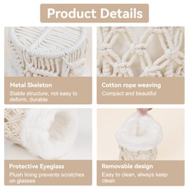 KALYLOC Anti-Scratch Eyeglass Holder Stand with Plush Lined, Boho Decor Glasses Holder Case, Easy to Clean Eye Glass Storage Organizer for Nightstand Table Desk Office