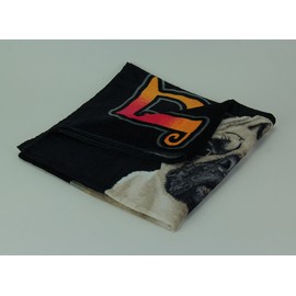 Zeckos White Pug Dog 30 x 60 inch Black Beach Towel