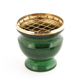 Berk KH-512 Incense Burner Brass Enamel Green