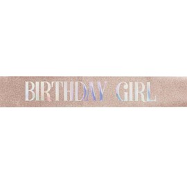 Birthday Girl Sash for Women Black Glitter Sash with Colorful Foil Lettering Sweet 16th 18th 21st 25th 30th 40th Birthday Gifts Decorations For Party Rose Gold, 1 Pack