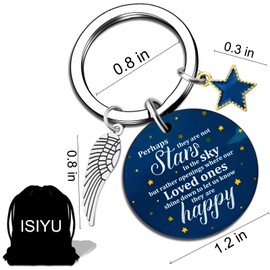 isiyu Mom Loss of Loved One Guardian Angel Keychain In Memory of a Loved one Father Mother Grieving Sympathy Memorial Gifts for Grandparents Kids Son Daughter Remembrance