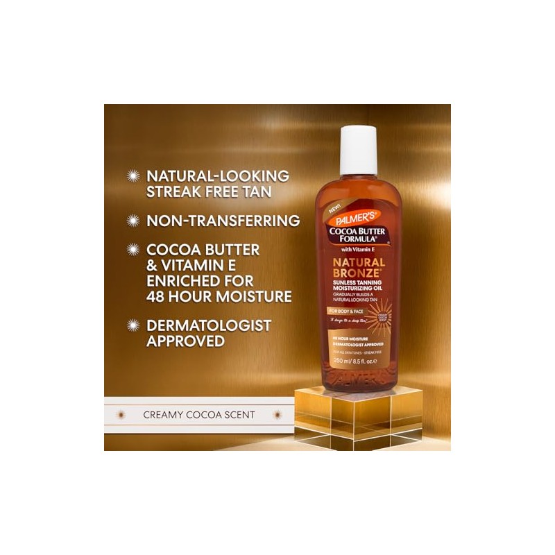 Palmers Cocoa Butter Formula Natural Bronze Aceite Corporal Autobronceador Humectante