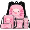 Dreaweet Axolotl Backpacks for School Girls 3rd Grade with Lunch