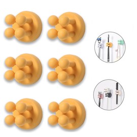 Silicone Toothbrush Holders for Bathrooms - 6 Pcs Yellow Wall Mounted Shower Razor Holder