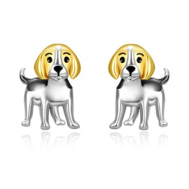 TANGPOET Dog Earrings for Women Girls 925 Silver Dog Stud Earrings Hypoallergenic Jewellery Birthday Christmas Gifts for Dog Mum and Pet Lovers, Sterling Silver, No Gemstone