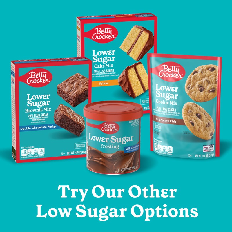 Betty Crocker Lower Sugar Brownie Mix, Double Chocolate Fudge, No