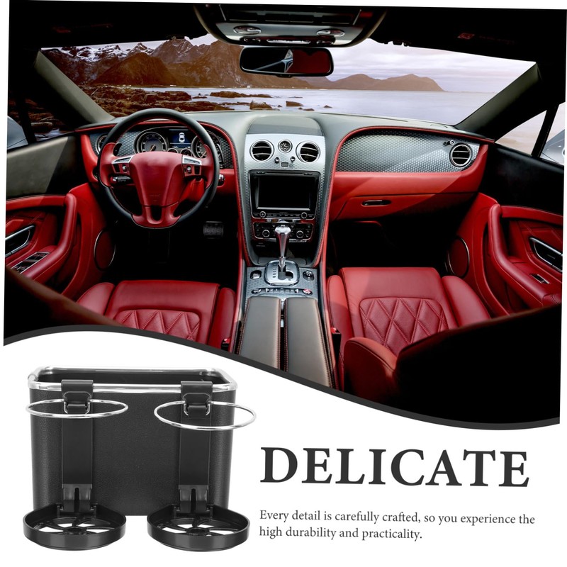 ULTECHNOVO Vehicle-Mounted Tissue and Cup Holder Storage Box Multifunctional Car