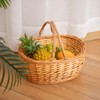Wicker Picnic Basket With Handle, Kingwillow, (Large orange red)