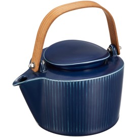 Hasami Ware 009546 323 Kuro Hayashi Kiln Pot, Earthenware, Approx. 32.1 fl oz (970 ml), Line Carved, Navy Blue, Navy, Made in Japan