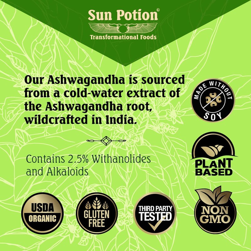 Sun Potion Ashwagandha (Wildcrafted) | 111 Grams | 88 Servings