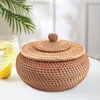 Pvczool Round Box in Rattan, Fruit Basket in Wicker with