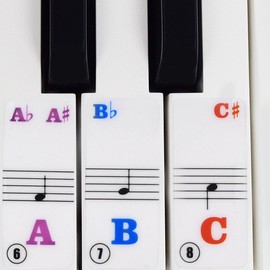 Piano Stickers Removable Piano Key Stickers for 61 Keyboards Music Note Piano Key Sticker Full Set Black and White Key Music Note Stickers Reusable Piano Key Stickers Piano Keyboard Note Labels