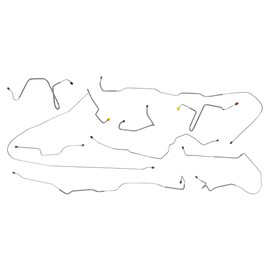 Inline Tube Replacement For 1980-86 Ford F100 F150 2WD Long Bed Power Disc Complete Brake Line Kit 8pc, OE Steel