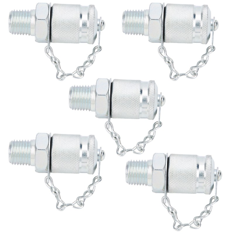 5Pcs Hydraulic Testing Adapter Thread Test Coupling Connectors Pressure Measuring