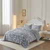 Jameswish Faux Fur Duvet Cover Set Ultra Soft Marbled Ivory