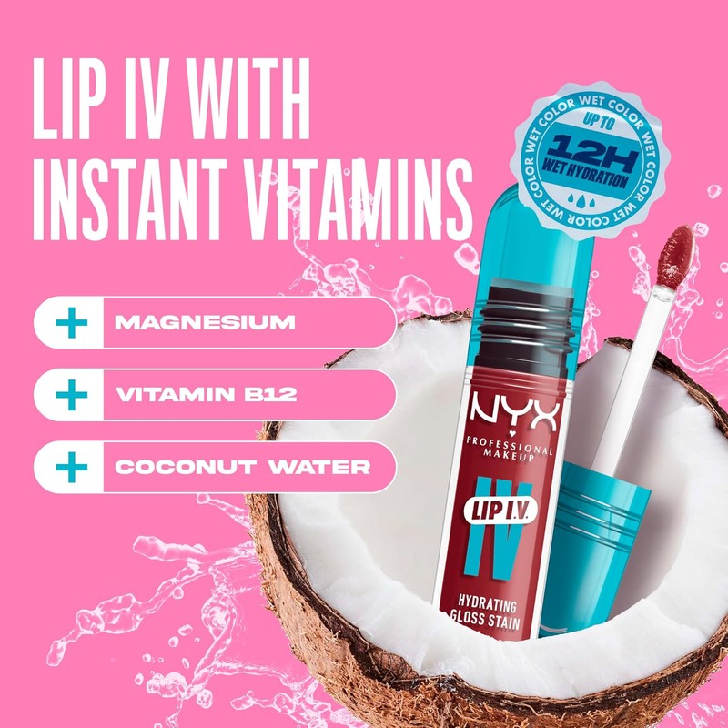 NYX Professional Makeup, Lip IV Tinta para Labios Hidratante con