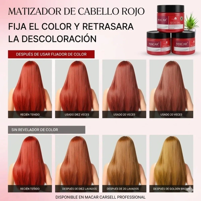 Mascarilla Matizadora Roja Maca Carsell 250ml