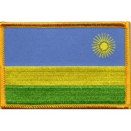 RwandaFlag Patch with Hook Backing Measures 3.50 x 2.25 inches Embroidered Flag Patch Emblems with Hook Backing