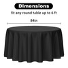 Kopokita 2 Pack Black Round Disposable Plastic Tablecloths 84 inch