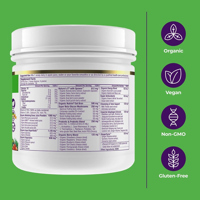 Paradise Herbs Paradise, ORAC Energy Greens Powder Extract, Super Antioxidants,