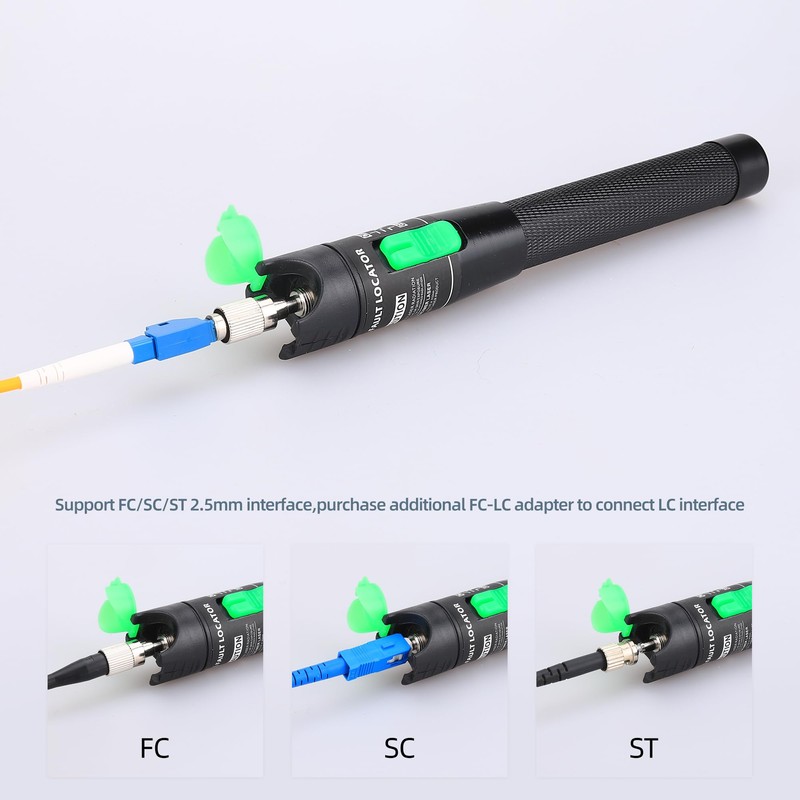 Aluminum Pen Type Fiber Optical Cable Source Tester VFL Visual