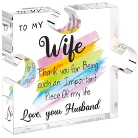 Tillskuch Gifts for Wife - Acrylic Plaque with Gift Box for Wife, Wife Birthday Gifts, Wife Thanksgiving Presents, Wife Gifts for Wedding Anniversary, Valentine's Day