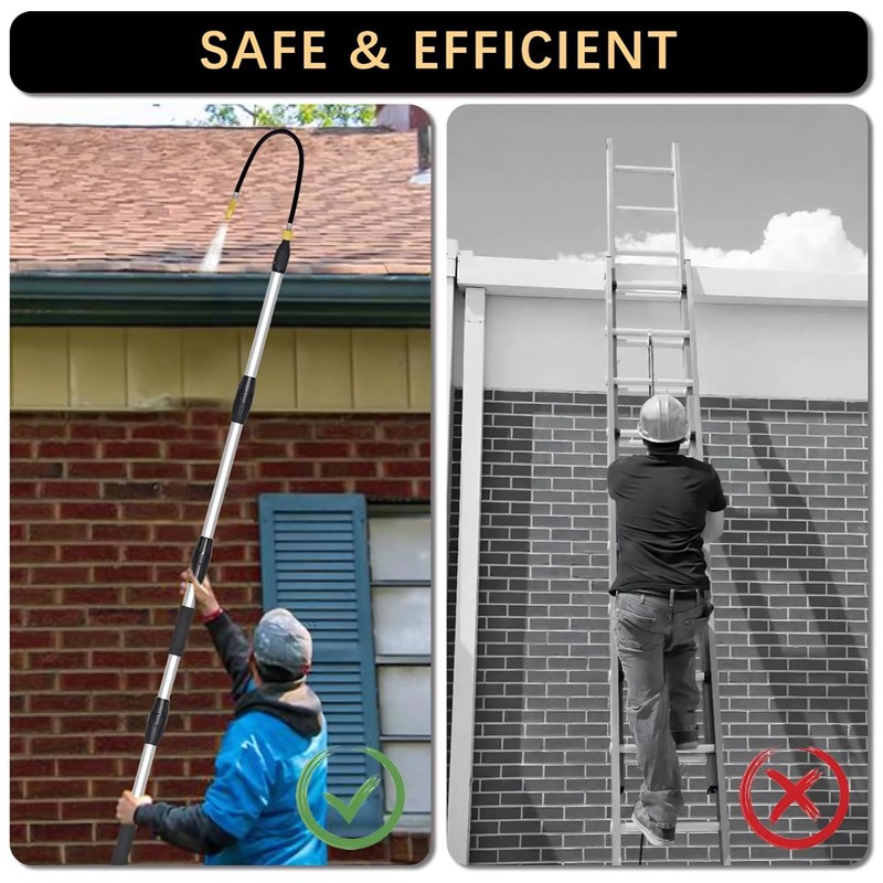 TianfuSpanda 8FT/2.4M Gutter Cleaner Tool from Ground, Extendable Gutter Cleaning
