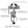 Bench Vice, 360 ° Rotating Table Vises,Mini Aluminum Alloy Table