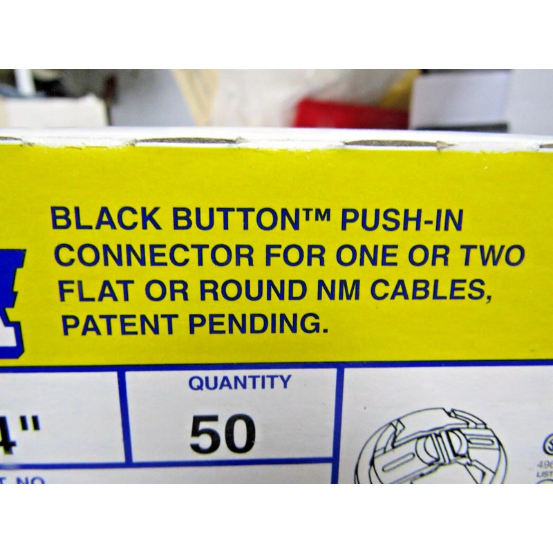 Arlington 50 NEW ARLINGTON NM95 3/4" BLACK BUTTON PUSH-IN CONNECTORS