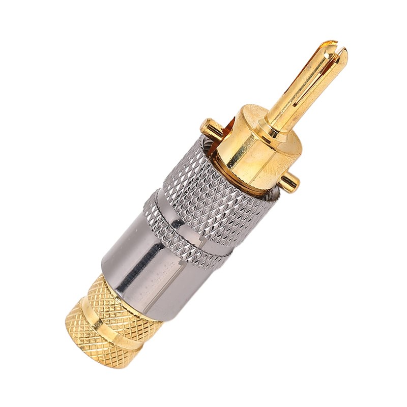 AKLOSIPY Preffair BA1457 4pcs 24K Gold Plated Banana Plug for