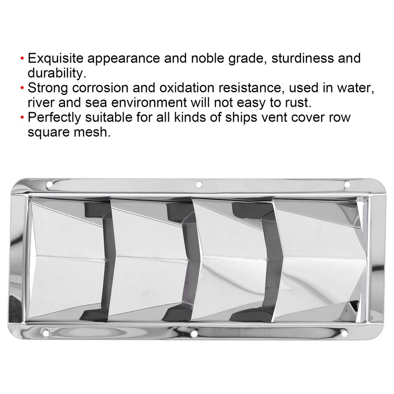 Marine Louver Vent Grille Square 4 Slots Grid Cover Boat