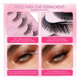 10 Pares De Pestañas Postizas De Media Longitud 3d Vivid                                                                                              