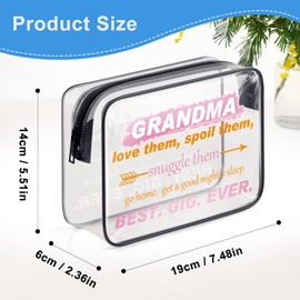 Grandma Gifts from Grandkids PVC Makeup Bag Mothers Day Gifts Clear Cosmetic Bag Gigi Mimi Nana Granny Thanksgiving Christmas Birthday Gifts Grandma Retirement Gift Nana from Granddaughter Grandson