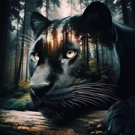 Anuver Landscape Diamond Painting Kits for Adults, 5D DIY Diamond Art Kits for Beginners, Full Drill Diamond Painting Kits for Home Wall Decor, Black Panther 12x12 Inch