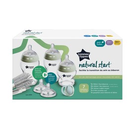 Tommee Tippee-Babyflaschen, Natural Start-Set aus Glas für Neugeb., Anti-Kolik-Flaschen (150ml und 250ml), brustähnl. Sauger, selbst steril., Zubehör