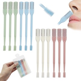 APCGSM 12PCS Nasal Hair Cutter, 2-in-1 Nasal Hair Cutter, Double Sided Nose Hair Knife Portable Manual 360° Rotating Nose Hair Trimmer for Women Men