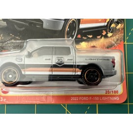 Matchbox 2023 MATCHBOX 2022 FORD F-150 LIGHTNING MBX HIGHWAY 20/100 SILVER 70 YEARS LOGO