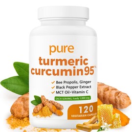 ARSYCHLL Nivelle Turmeric Curcumin 95 1000mg - 95% Turmeric Complex Supplement with Bee Propolis, Ginger, MCT Oil, Fat Soluble Vitamin C, & Black Pepper, Non-GMO, Gluten Free, 120 Capsules