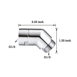 Walkinginrain 135 degrees Shower Head Elbow Adapter, Shower Arm Elbow Adapter for Wall mounted Shower or Hand Shower, Chrome