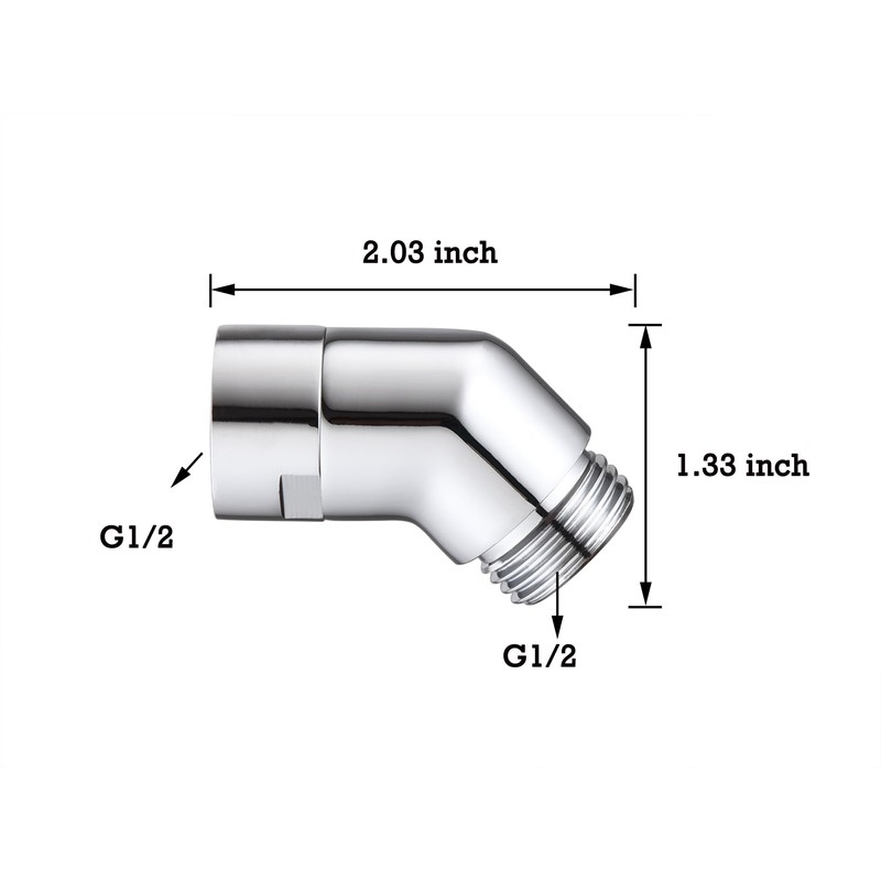 Walkinginrain 135 degrees Shower Head Elbow Adapter, Shower Arm Elbow