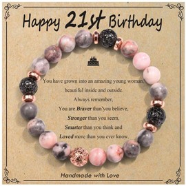 OAVOOK Cool 21st Birthday Gifts for Her 21 Year Old Birthday Gifts Natural Stone for Daughter, Niece, Granddaughter, Friends