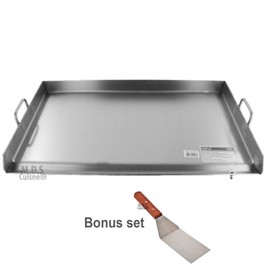 M.D.S Cuisine Cookwares Griddle Grill Stainless Steel 32" X 17" Plancha BBQ Heavy Duty Comal Outdoor Stove New