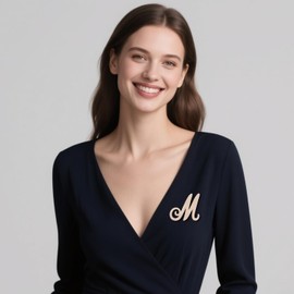 Soumimi Letter M Brooch Pin Pearl Initial Brooches for Women Golden Initial Accessories Jewelry Birthday Mother's Day Gift for Mom Wife