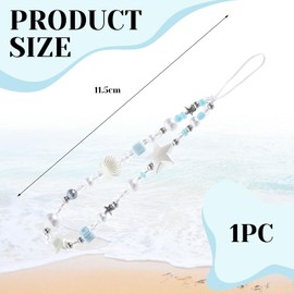 BelleVive Beaded Camera Wrist Strap, cute digital camera charm, lanyard, phone charms, strap, anti-loss hand strap, beaded camera chain for phone bag, keychain, Blue