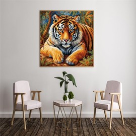 51buyoutgo Tiger Cross Stitch Kits, 11 Ct Count Funny Pre Printed Counted Stamped Cross Stitch Embroidery Needlepoint Pattern Kits for Beginners Adults, Animal Easy Advanced Crossstitch Crossstitching