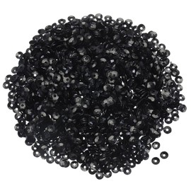MECCANIXITY Loose Sequins 4MM 3000Pcs Cup Sequins Embroidery Sequins for Jewelry Making Crafts Sewing,Black