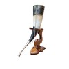 Viking Drinking Horn, 5-7oz Medieval Natural Handcrafted Horn with Wooden