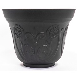 Medieval Flowerpot Planter / Urn with Rustic Greek/Roman Look for Nursery Indoor, Outdoor, Garden, Patio, Office Ornaments, Home Decor, Long Lasting, Reusable, Light Weight (Black-M)