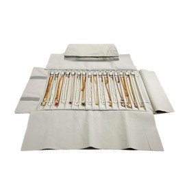 SCIKHEFT Portable Jewelry Roll Untangled Secure Necklace Travel Storage Bag Displays Holder 16 Chain (Beige)